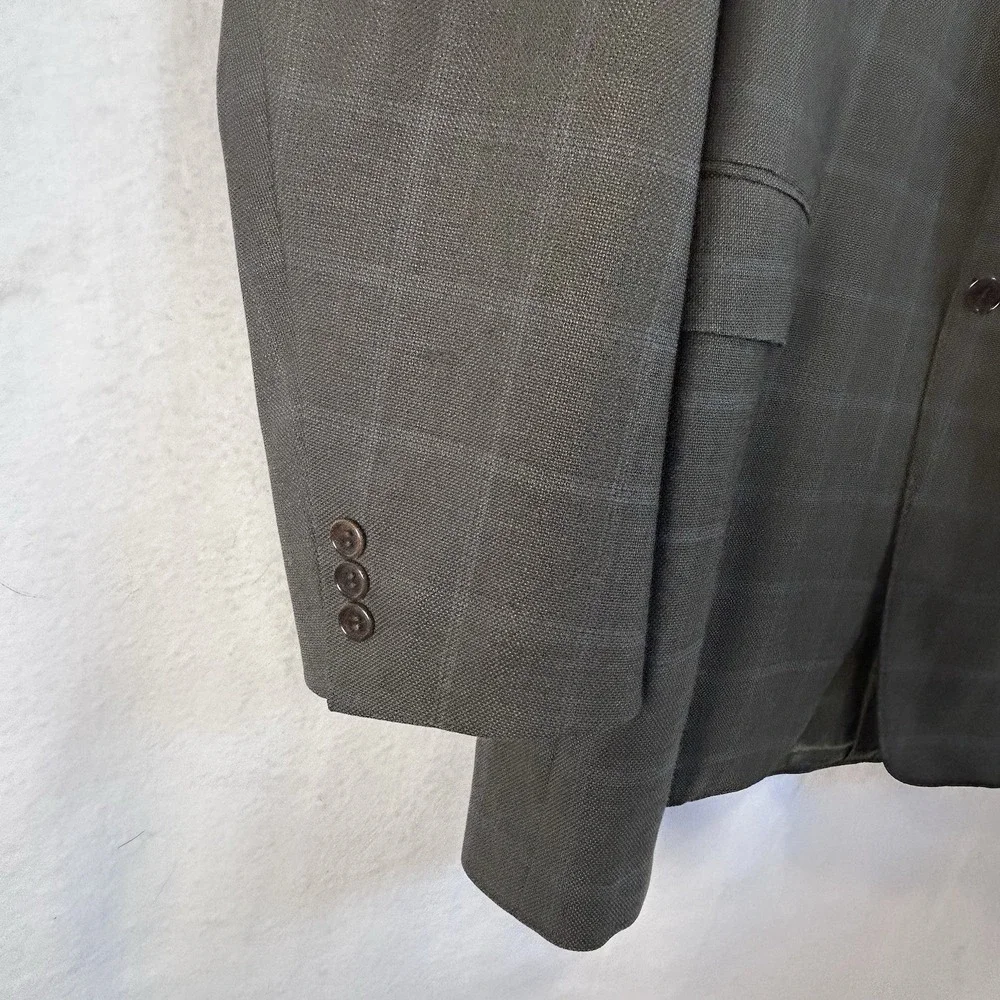 CANALI Proposta Windowpane 100% Wool Blazer Sport Coat Jacket EU 52L/US 42 L